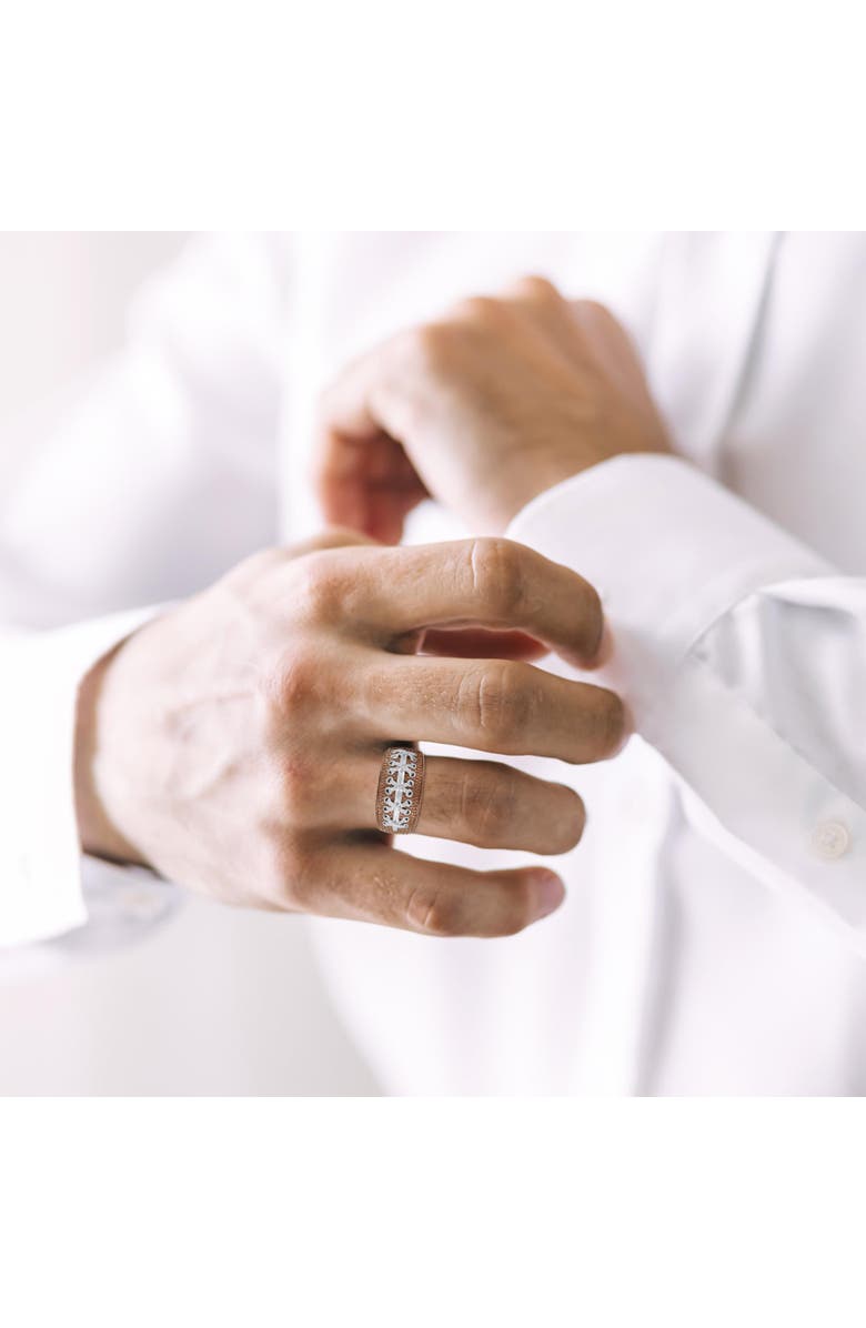 LuvMyJewelry Touchdown American Football Diamond Band Men Ring, Alternate, color, 