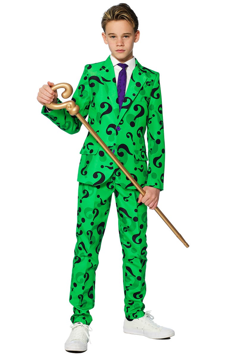 SUITMEISTER Kids' The Riddler Two-Piece Suit with Tie, Main, color, Green