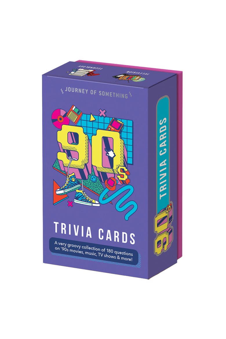 90's Trivia Cards, Party Card Game, 180 Cool Questions, Main, color, Multicolored