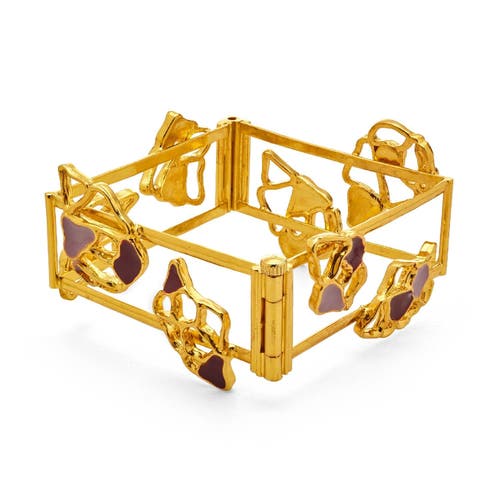 Dhwani Bhansal Miva Square Bracelet In Gold Plated