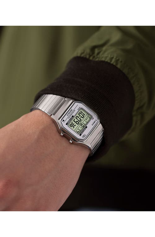 Timex ® T80 Digital Bracelet Watch, 34mm In Stainless Steel