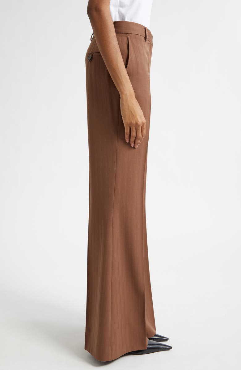 Stella McCartney Stripe Wool Bootcut Trousers, Alternate, color, Sienna