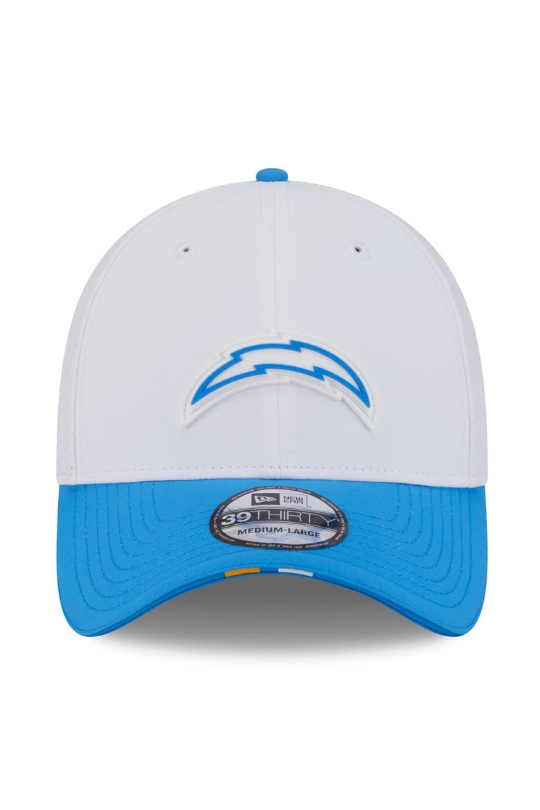 Men's New Era  White/Powder Blue Los Angeles Chargers 2025 NFL Training Camp 39THIRTY Flex Hat, Alternate, color, White