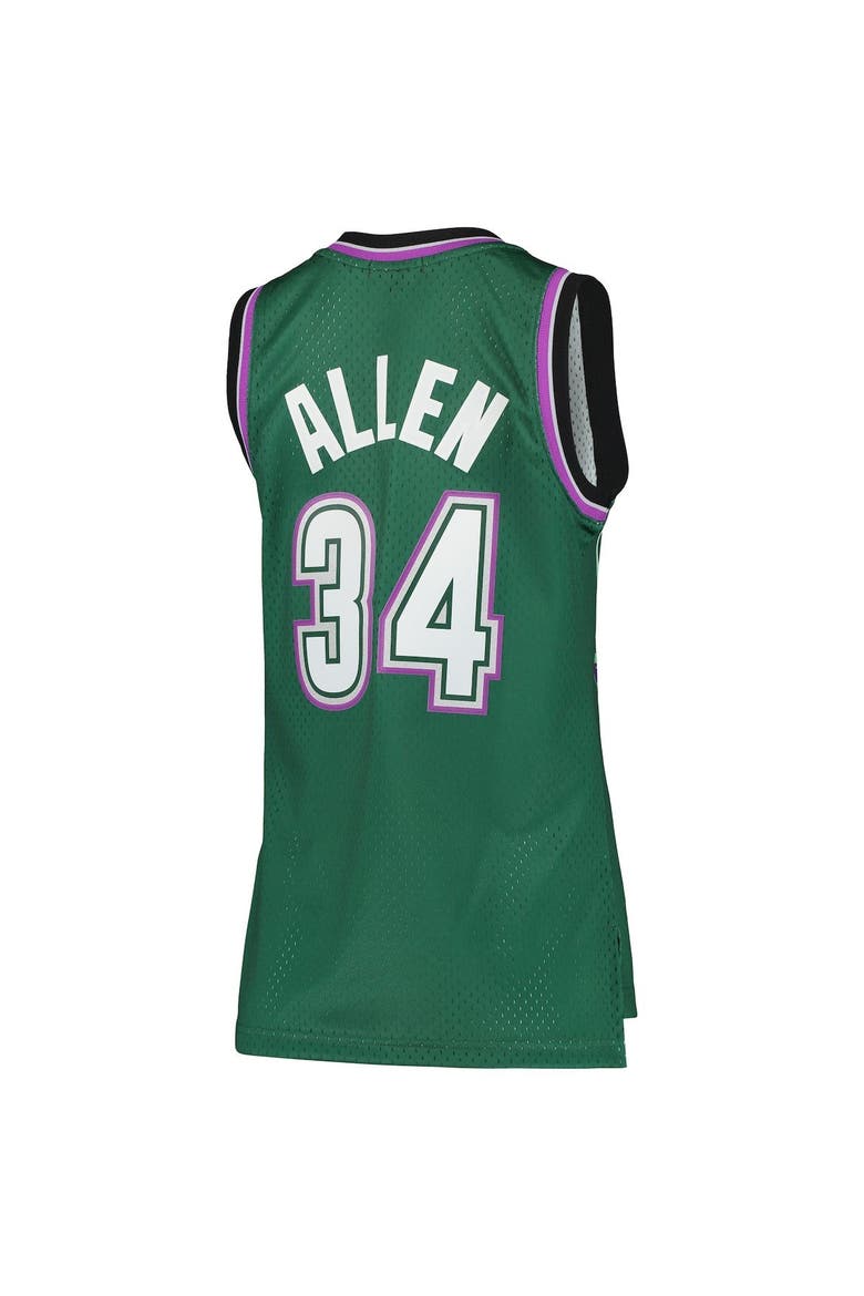 Women's Mitchell & Ness Ray Allen Green Milwaukee Bucks 1996/97 Hardwood Classics Swingman Jersey, Alternate, color, Green