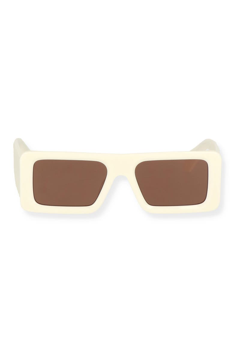 Troy 54mm Rectangular Sunglasses, Main, color, OFF WHITE BROWN