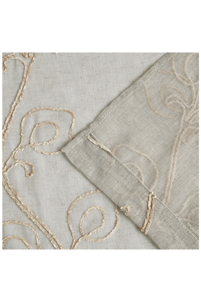 Set of 2 Embroidered Sheer Curtain Panels, Alternate, color, LINEN