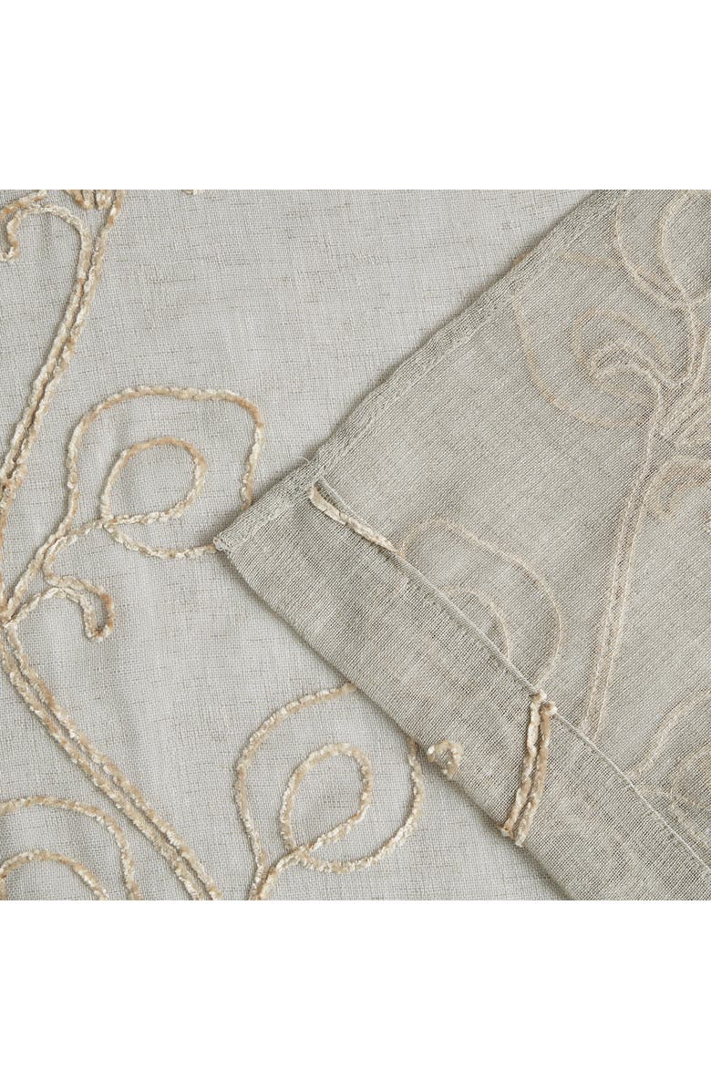 DAINTY HOME Set of 2 Embroidered Sheer Curtain Panels, Alternate, color, Linen