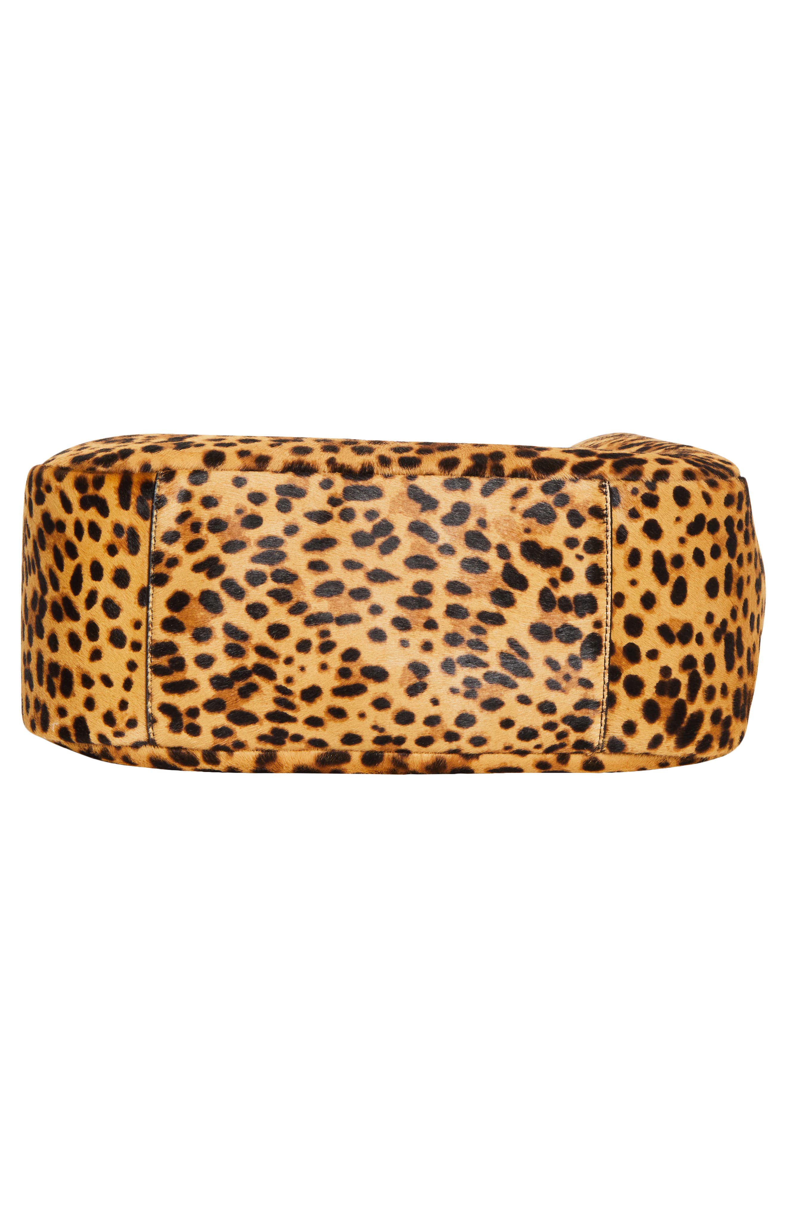 Saint Laurent Large Le 5 à 7 Genuine Calf Hair Shoulder Bag, Alternate, color, Beige/ Noir