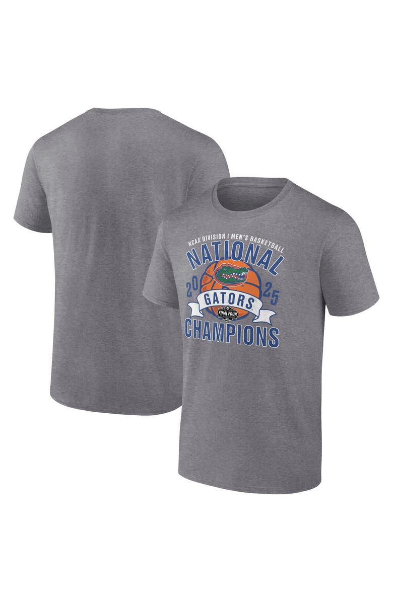 FANATICS Men's Fanatics  Heather Gray Florida Gators 2025 NCAA Men's Basketball National Champions Vintage Tri-Blend T-Shirt, Alternate, color, 