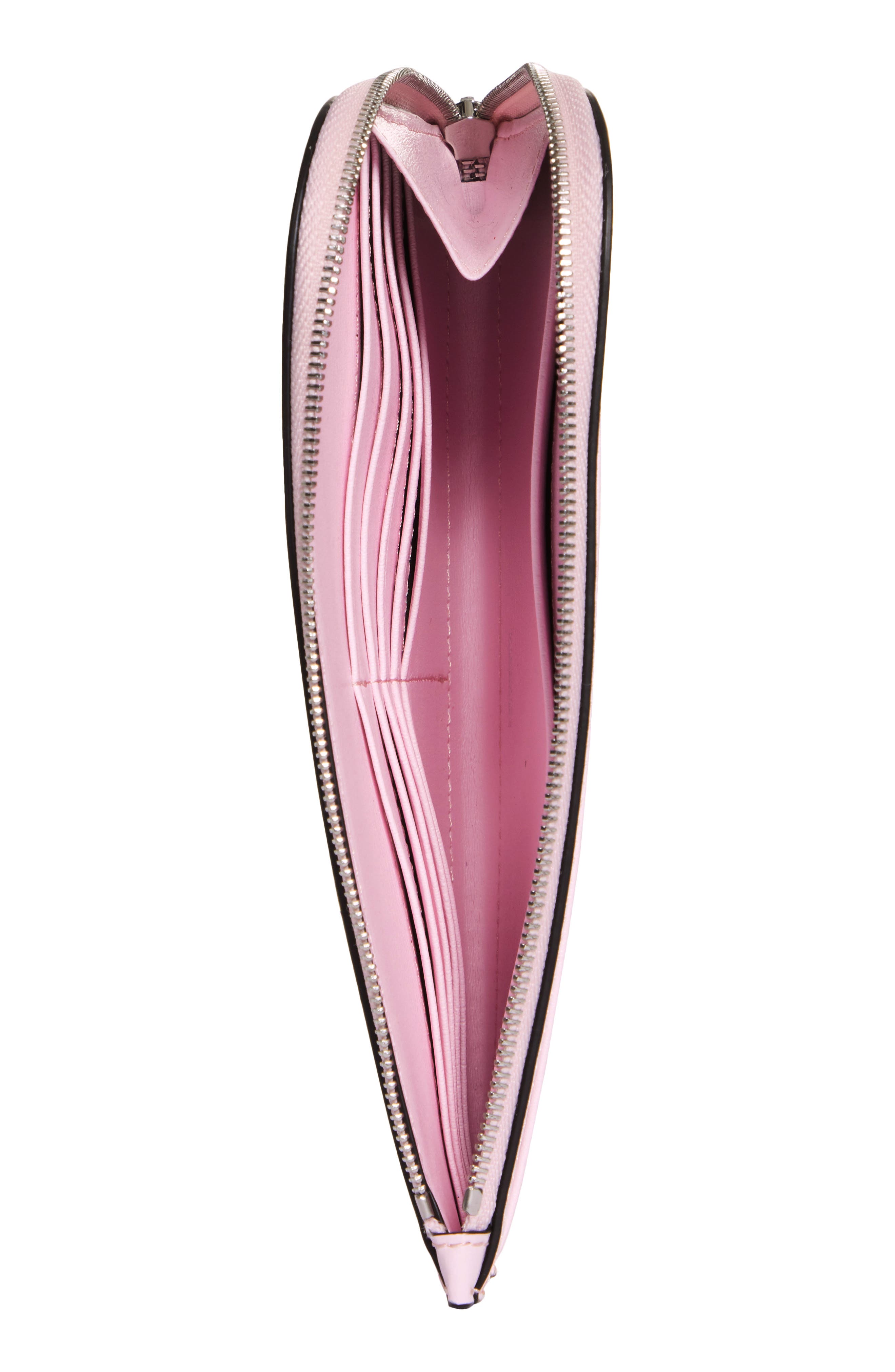 Ganni Leather Zip Around Wallet, Alternate, color, 