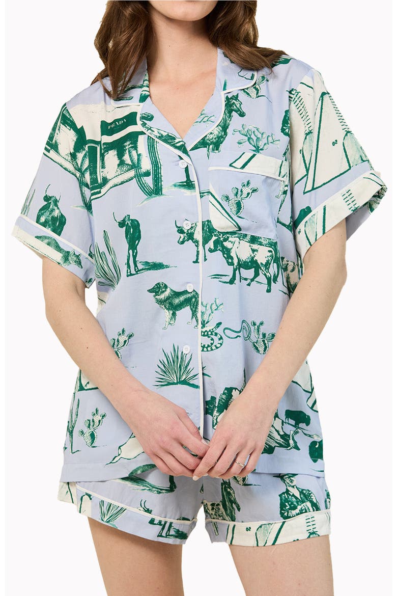Marfa Toile  Shorts Set, Alternate, color, Light Blue