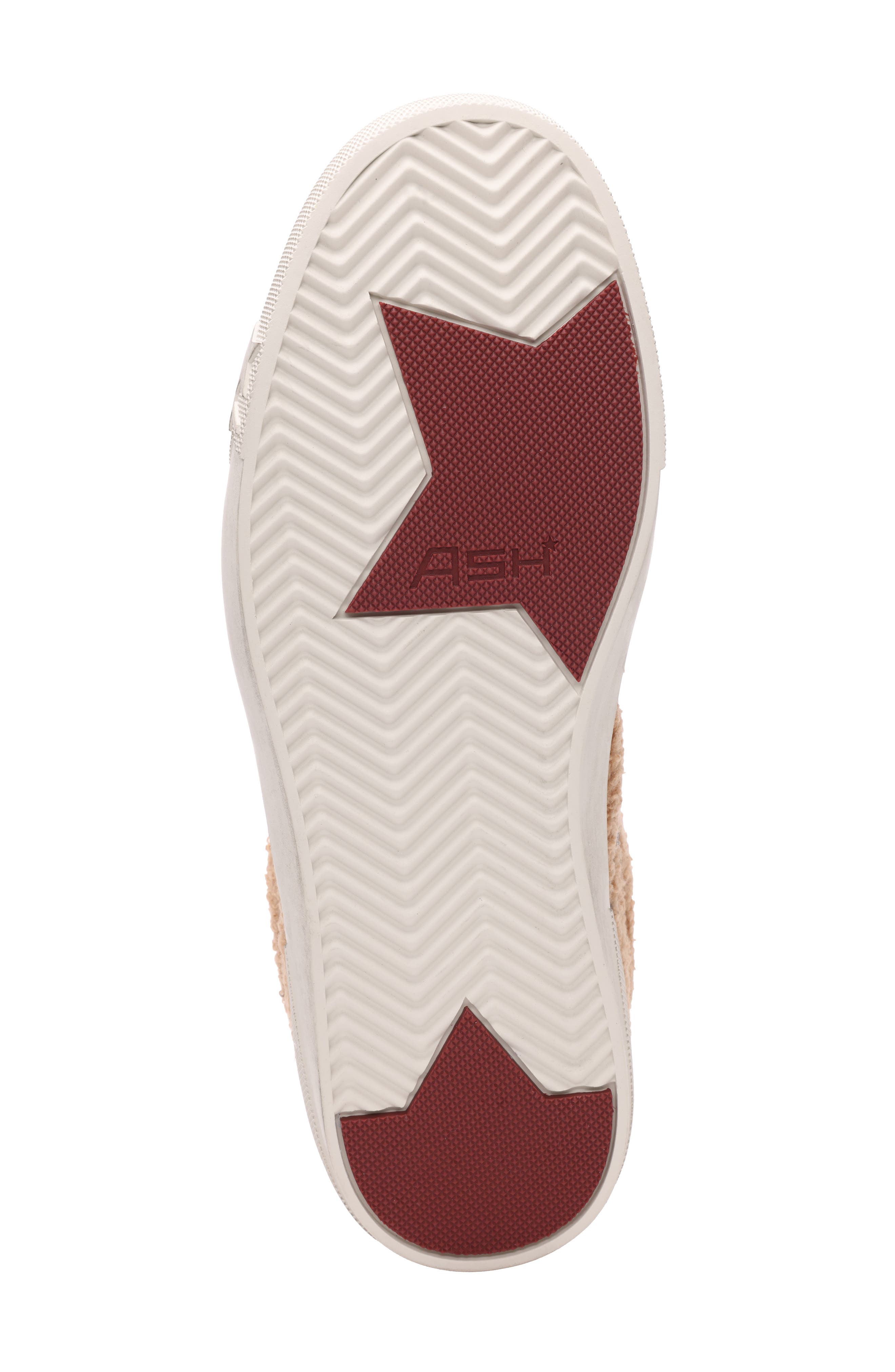 Ash Malibu Faux Shearling Sneaker, Alternate, color, Camel/ Silver