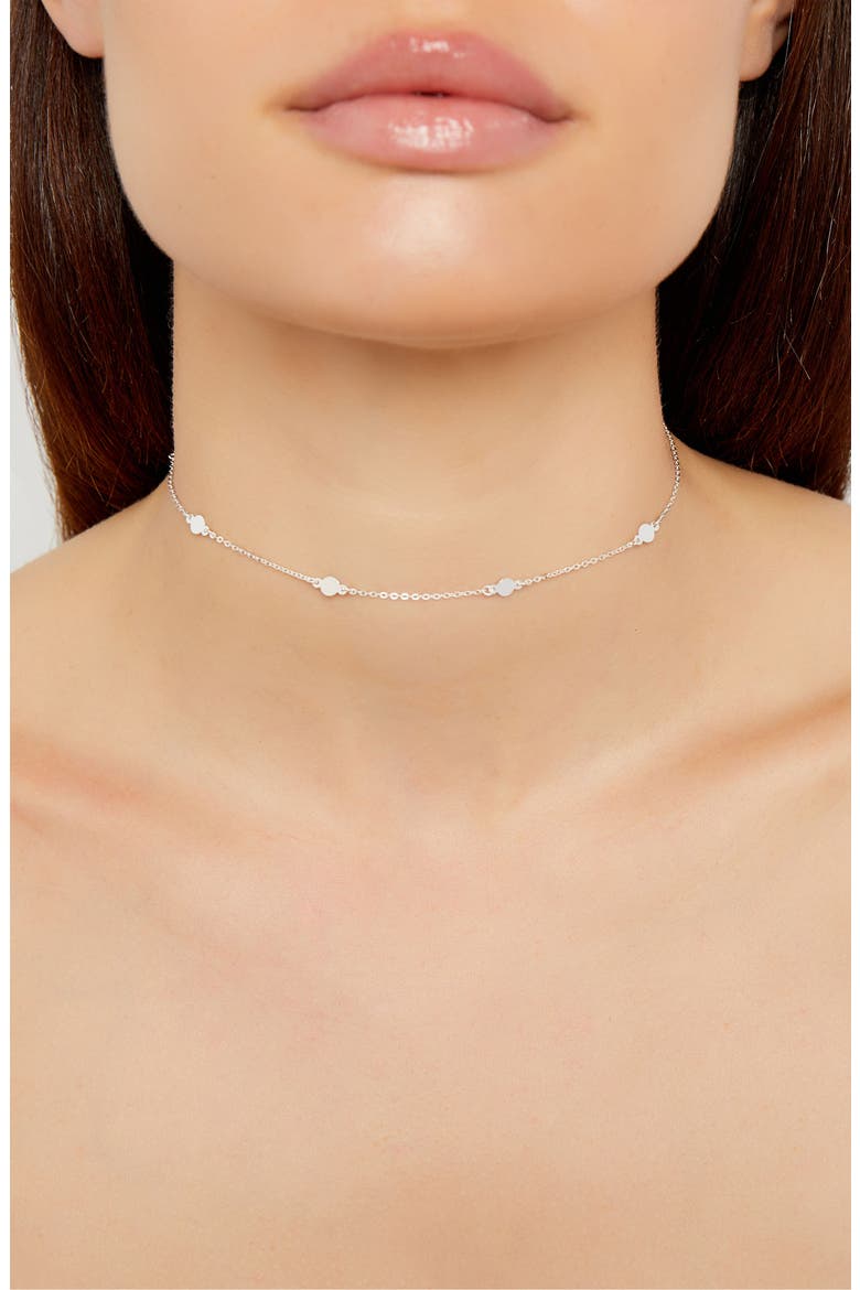 Argento Vivo Station Choker Necklace, Alternate, color, SILVER