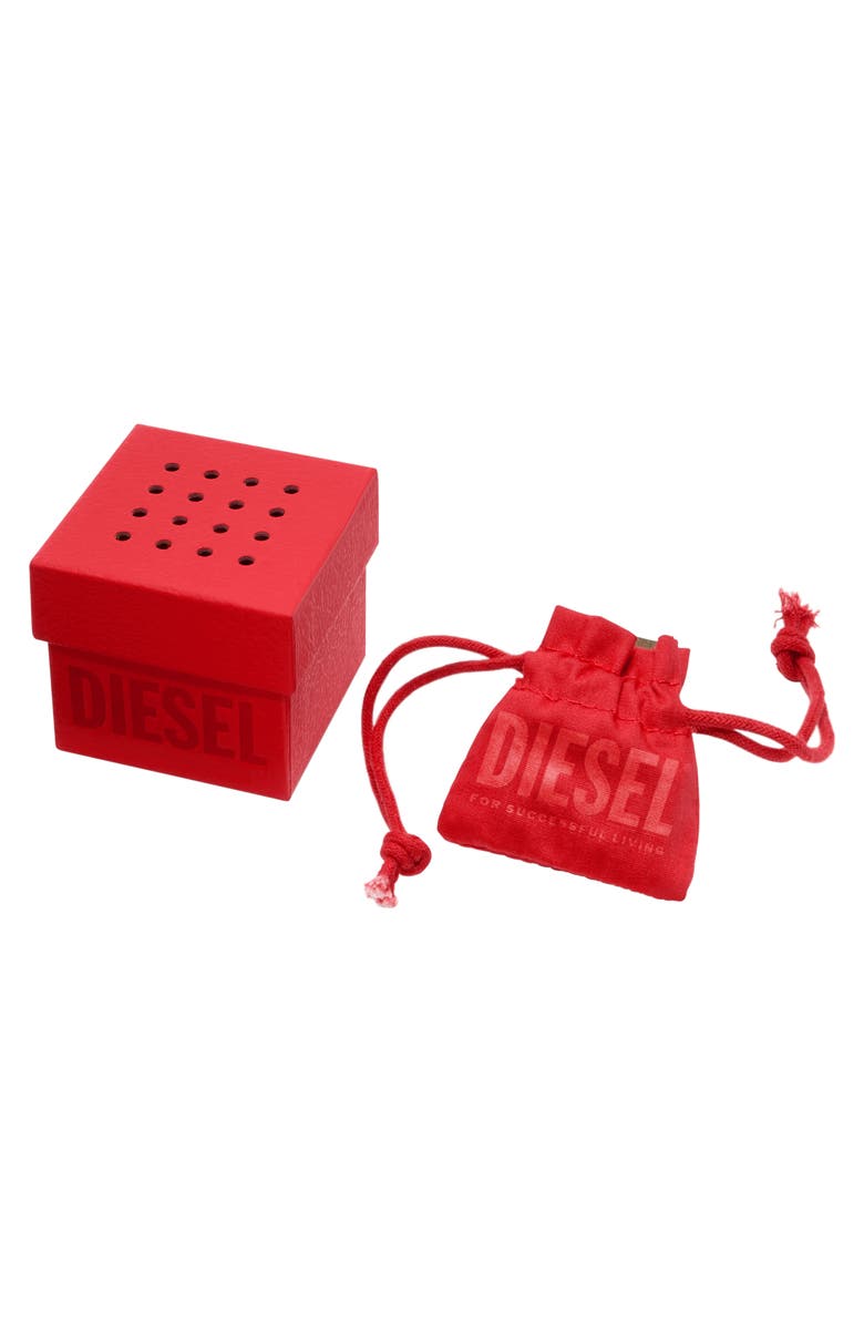 DIESEL<sup>®</sup> Oval D Logo Single Hoop Earring, Alternate, color, Silver