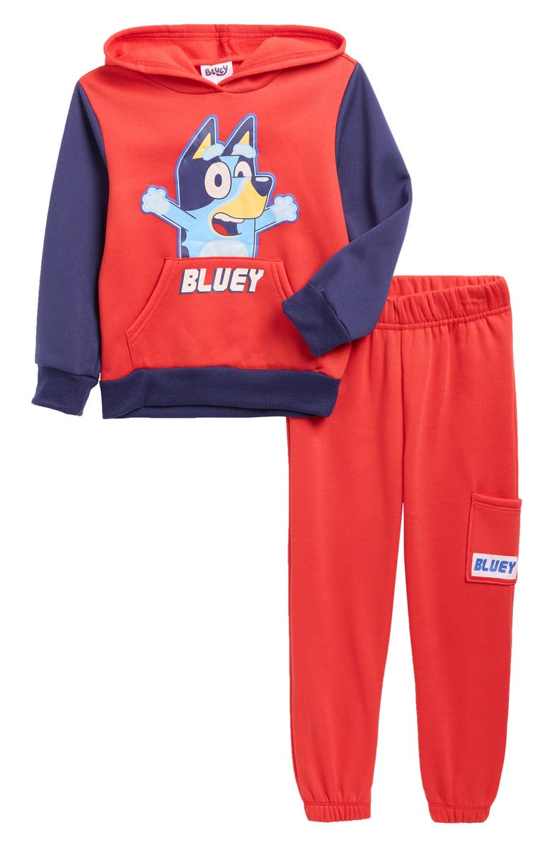 Happy Threads Kids' Bluey Hoodie & Joggers Set, Main, color, Red