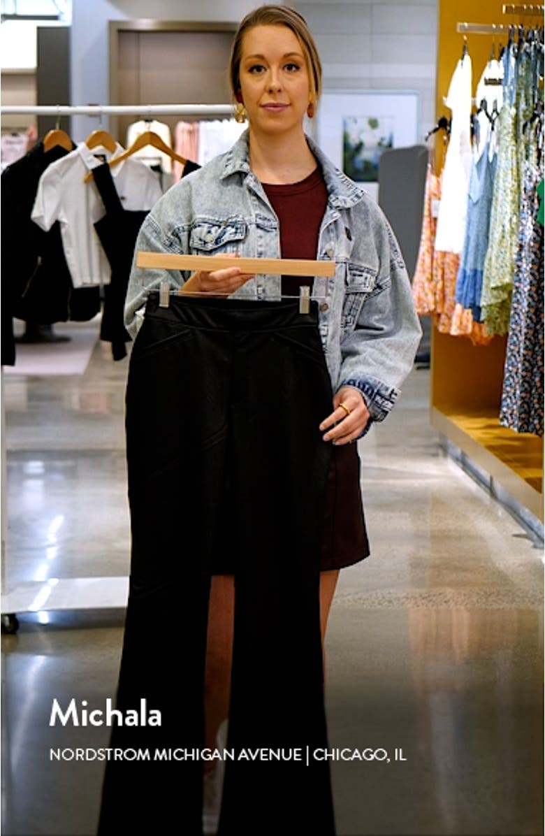 Faux Leather Flare Leg Pull-On Pants, sales video thumbnail