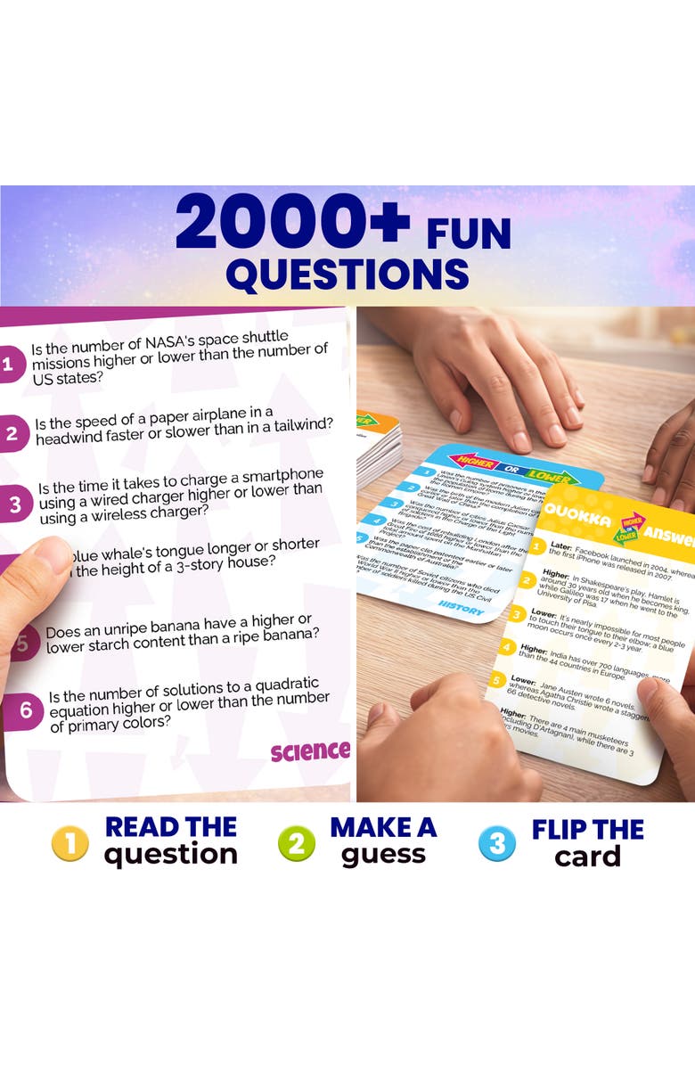 Quokka Higher or Lower Card Game for Kids and Families, Alternate, color, 4 Set