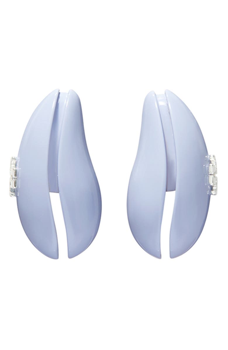 Tory Burch Small Wave Drop Earrings, Alternate, color, Light Blue