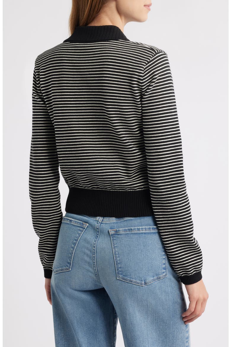 The Graduate Stripe Cotton Polo Sweater, Alternate, color, BLACK MULTI