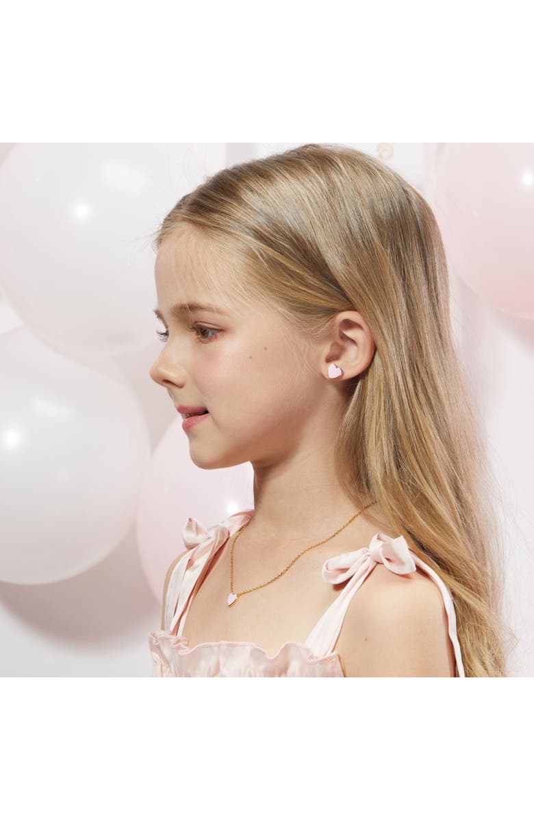 Anna Zuckerman Petit Love Studs in Pink, Alternate, color, Pink