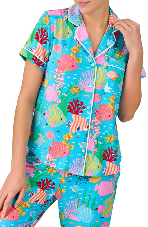 Kate Spade New York Print Crop Pajamas In Blue