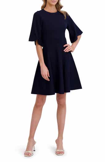 Ted Baker Flutter Sleeve Fit & Flare Sweater Dress