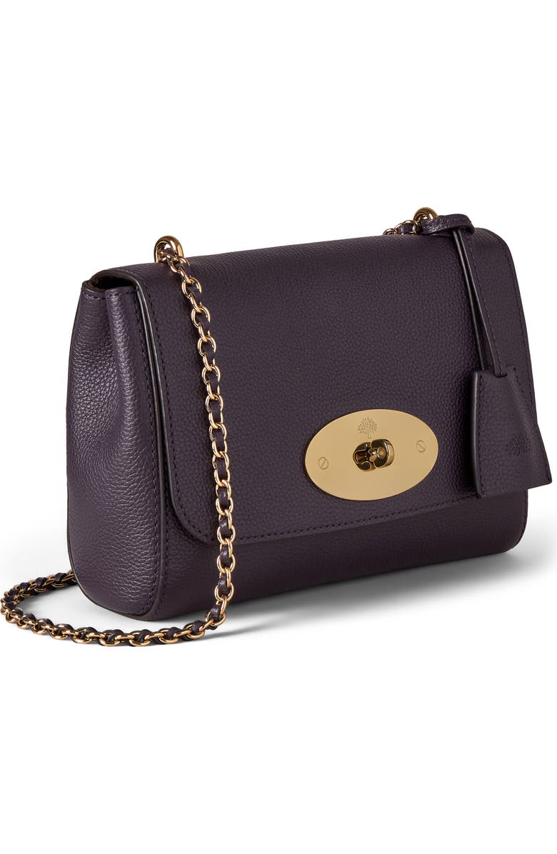Mulberry Lily Grained Leather Shoulder Bag, Alternate, color, Deep Aubergine