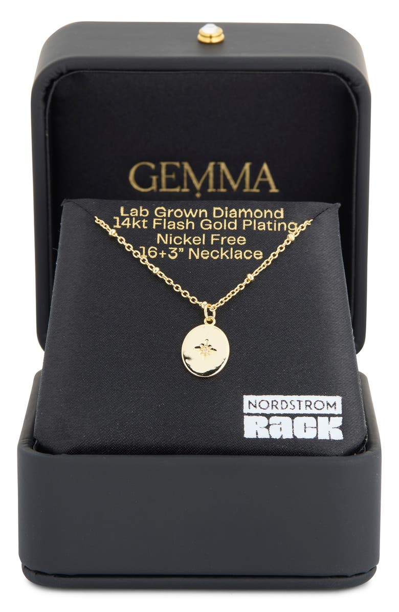 NORDSTROM RACK 14K Gold Plated Lab Grown Diamond Star Medallion Pendant Necklace, Main, color, Lab Grown Diamond- Gold