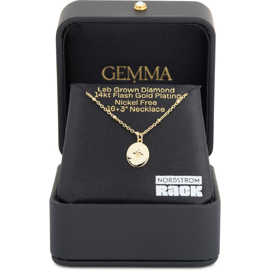 Nordstrom Rack 14k Gold Plated Lab Grown Diamond Star Medallion Pendant Necklace