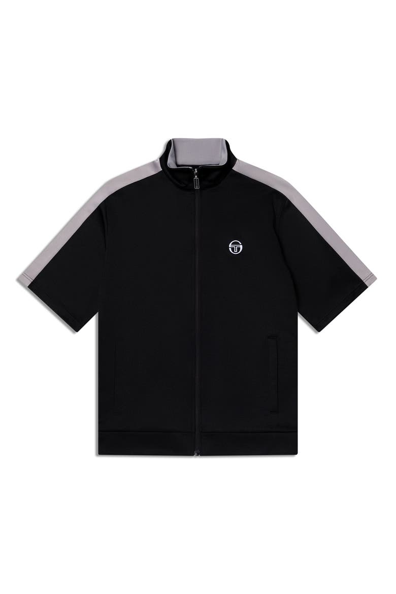 Viscotti Short Sleeve Track Jacket, Alternate, color, BLACK BEAUTY