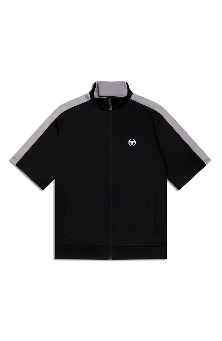 Sergio Tacchini Viscotti Short Sleeve Track Jacket, Alternate, color, Black Beauty