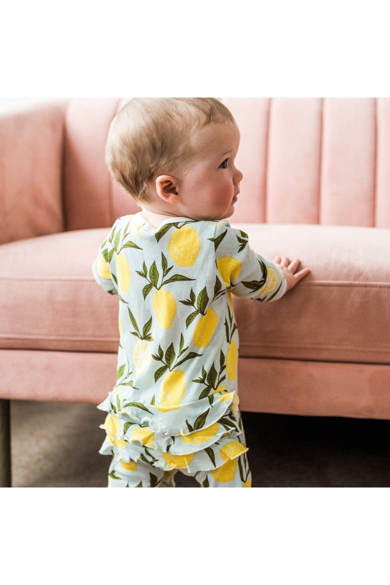 Organic Cotton Ruffle Zipper Footed Romper, Alternate, color, Homestead