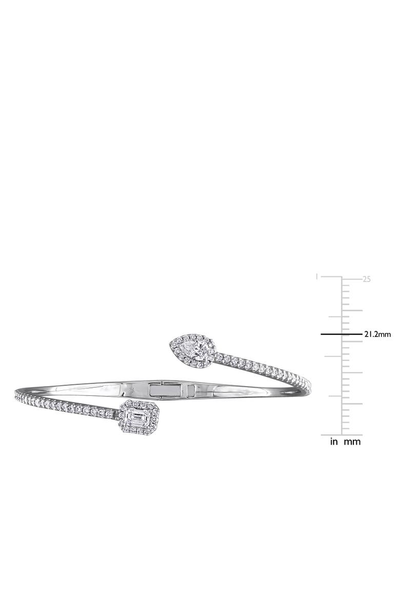 Lab-Grown Diamond Open Bangle 14k, Alternate, color, White Gold