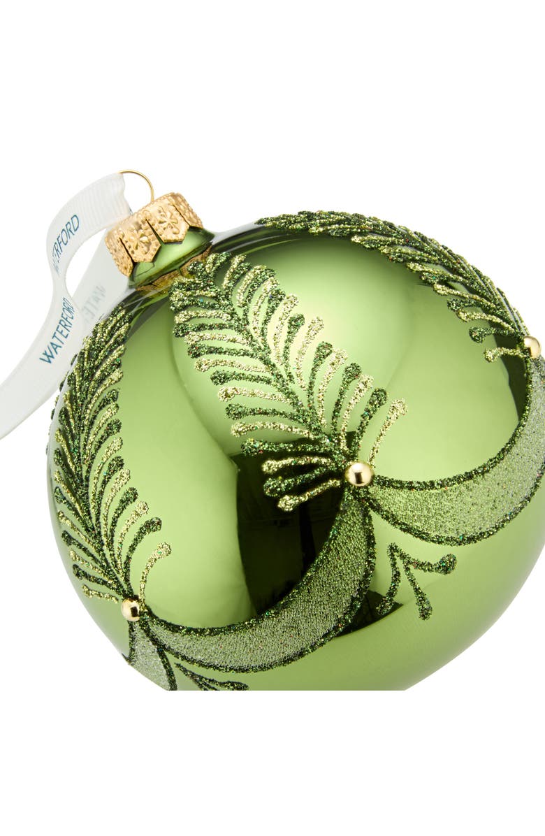 Waterford Holiday Heirlooms Green Bauble Glass Ornament, Alternate, color, Green
