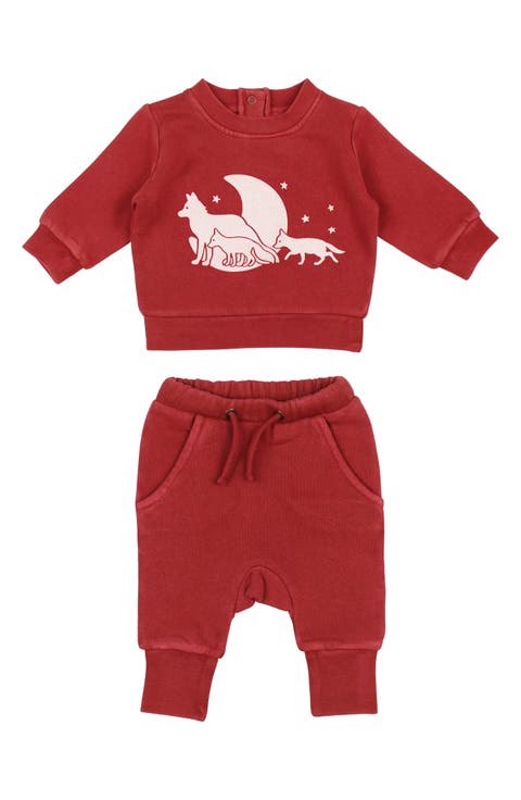 Organic Cotton Fleece Graphic Sweatshirt & Joggers Set (Baby)