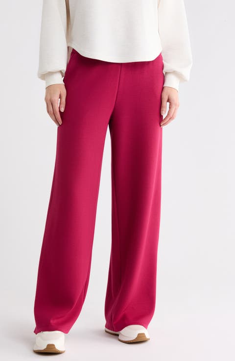 Whisper Knit High Waist Wide Leg Pants
