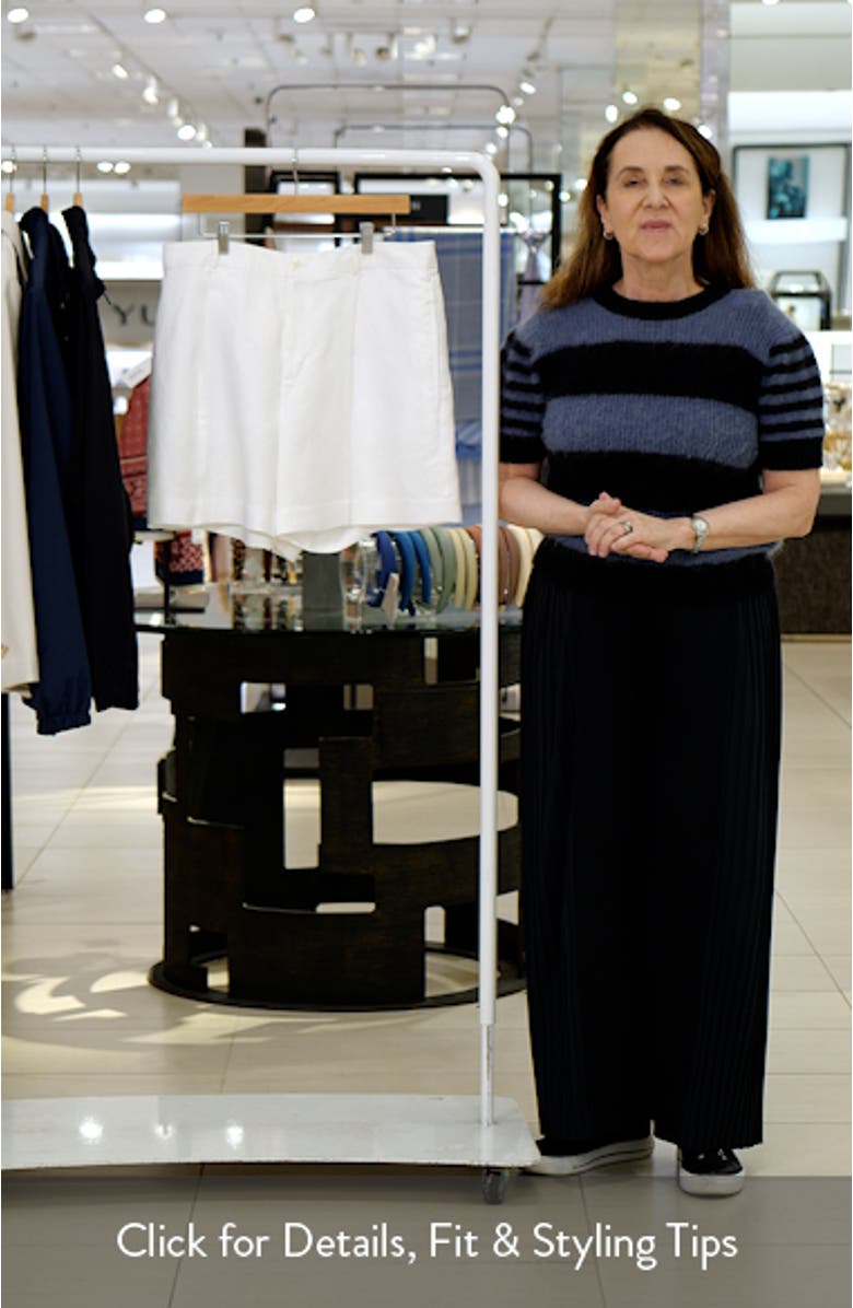 Drapey Linen Blend Twill Shorts, sales video thumbnail