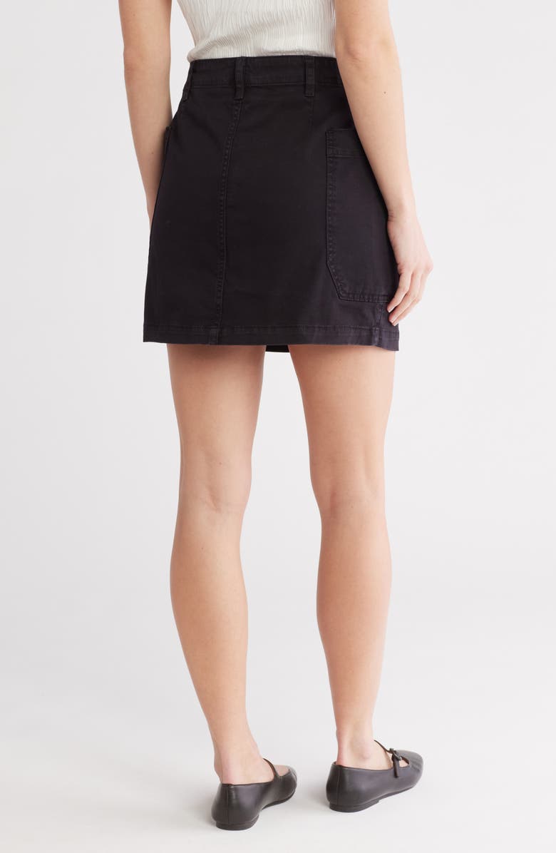 FRAME Utility Stretch Cotton Miniskirt, Alternate, color, Black