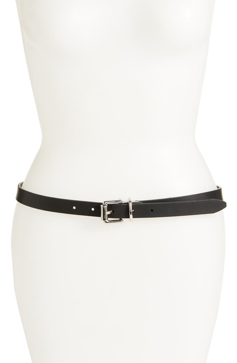 Rebecca Minkoff Reversible Leather Skinny Belt, Alternate, color, 