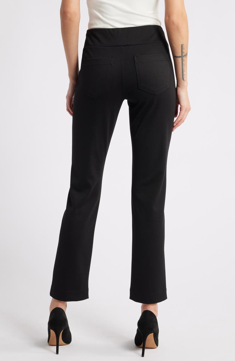 NIC+ZOE Ponte Straight Leg Pants, Alternate, color, Black Onyx
