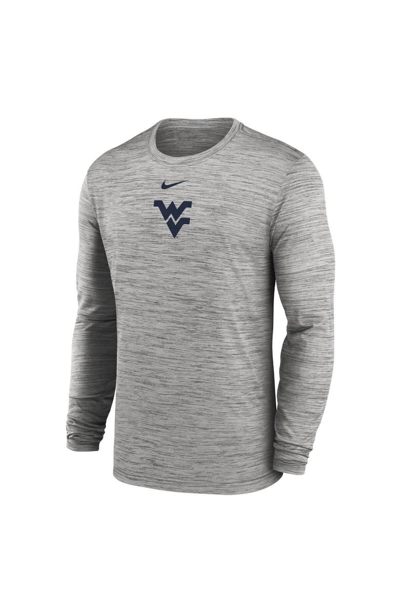 Nike Men's Nike Gray West Virginia Mountaineers 2025 Sideline Velocity Performance Long Sleeve T-Shirt, Alternate, color,