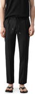 MANGO Slim Fit Drawstring Linen Blend Pants