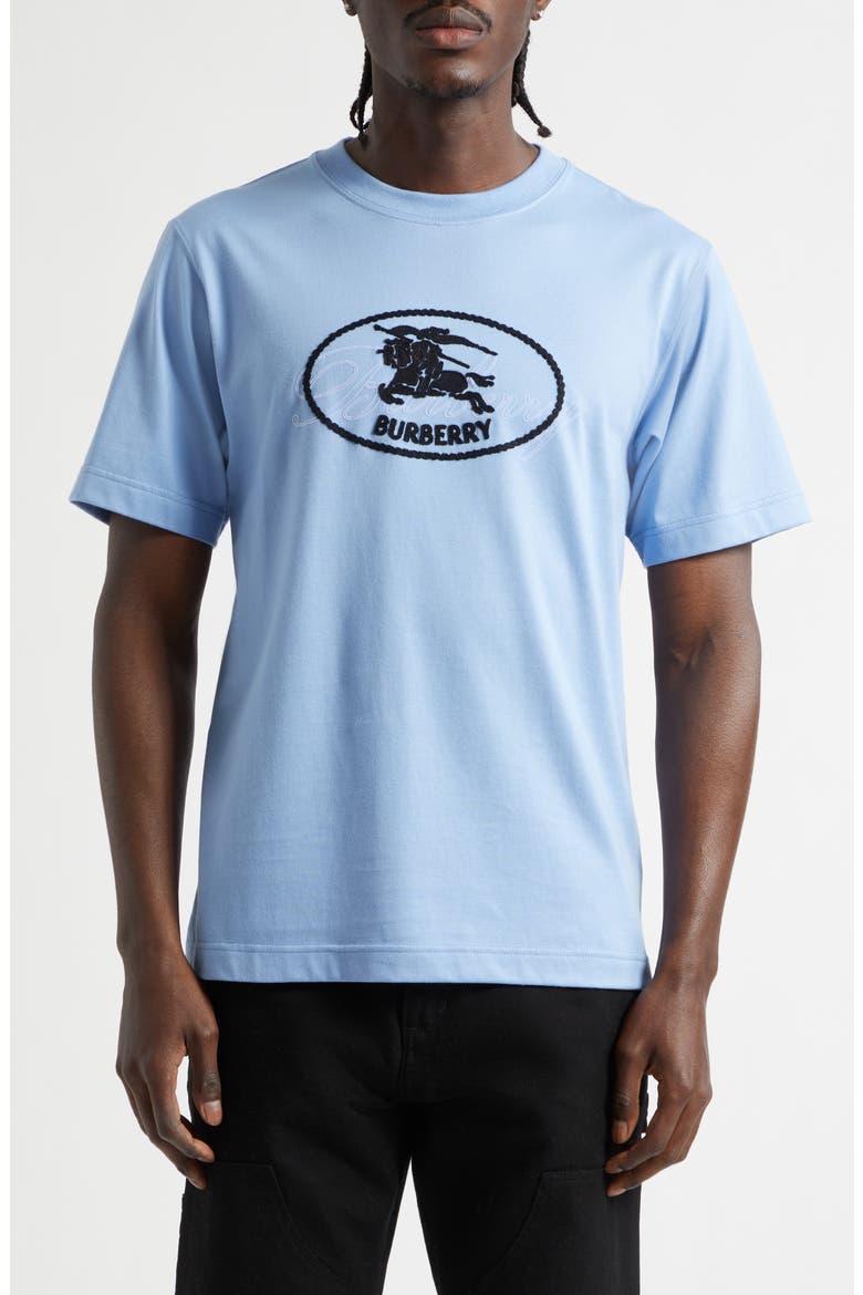 Ryan Embroidered EKD Script Graphic T-Shirt, Main, color, CORNFLOWER BLUE