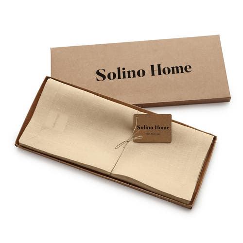 Solino Home Linen Table Runner In Brown