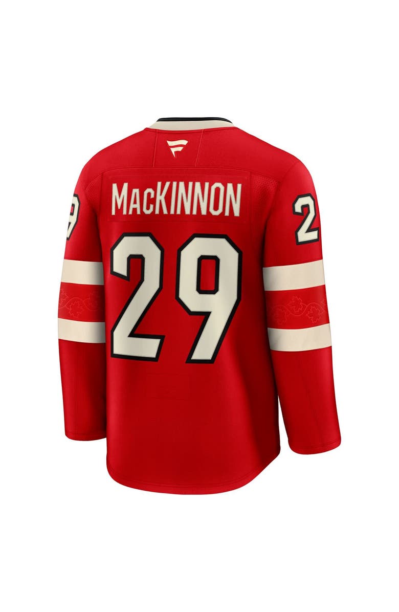 FANATICS Men's Fanatics Nathan MacKinnon Red Canada 2025 4 Nations Face-Off Premium Jersey, Alternate, color,