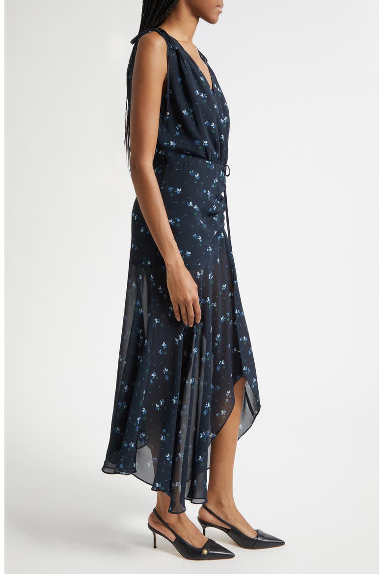 Dovima Floral Sleeveless Asymmetric Maxi Dress, Alternate, color, BLACK MULTI
