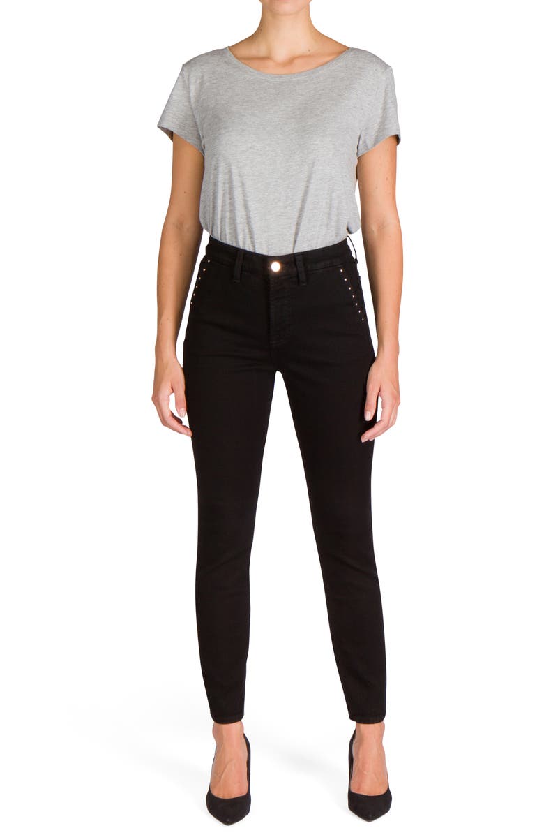 JEN7 by 7 For All Mankind Stud Pocket Ankle Skinny Jeans, Alternate, color, 