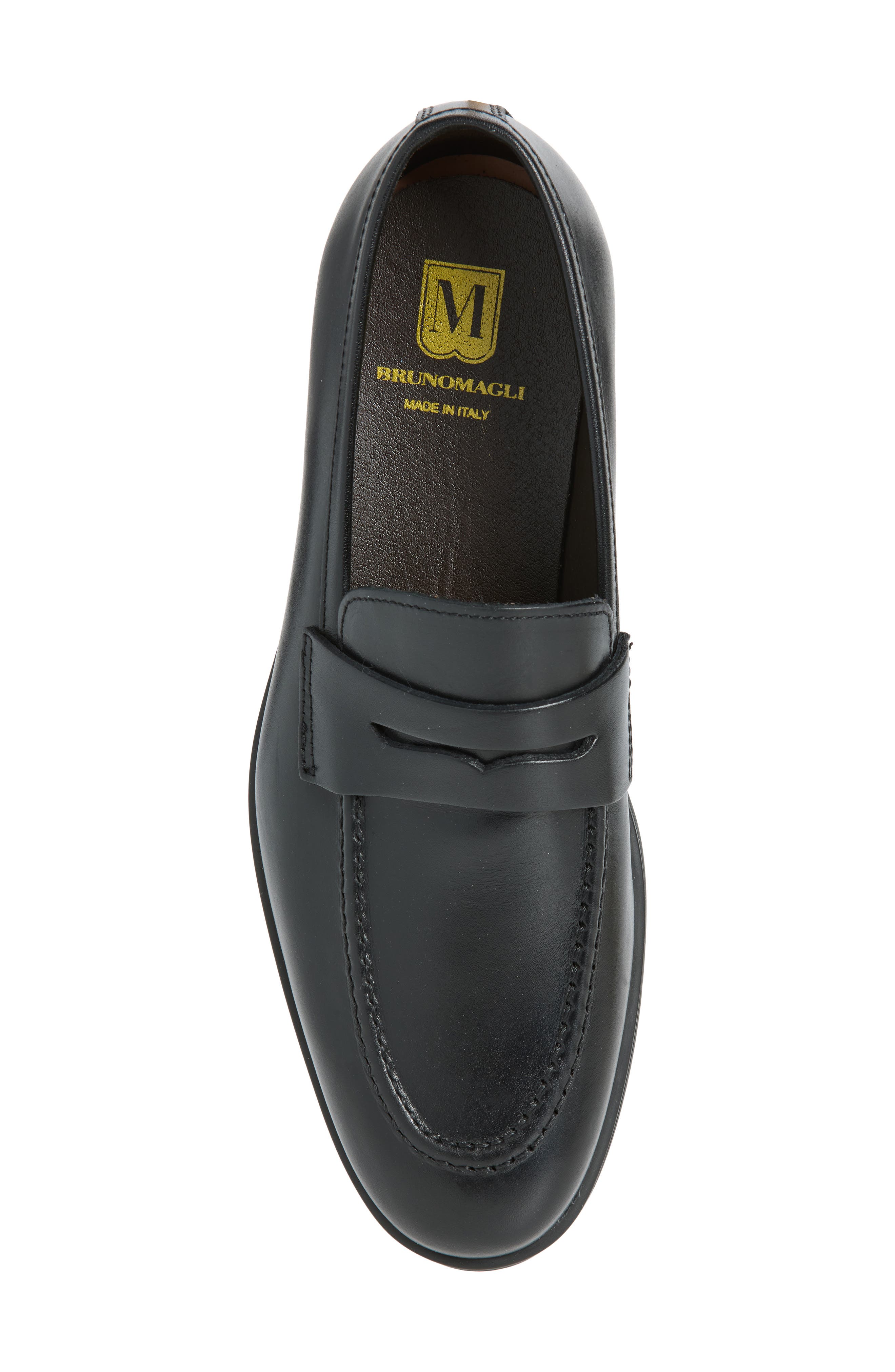 Fabrizio Leather Penny Loafer, Alternate, color, BLACK LEATHER