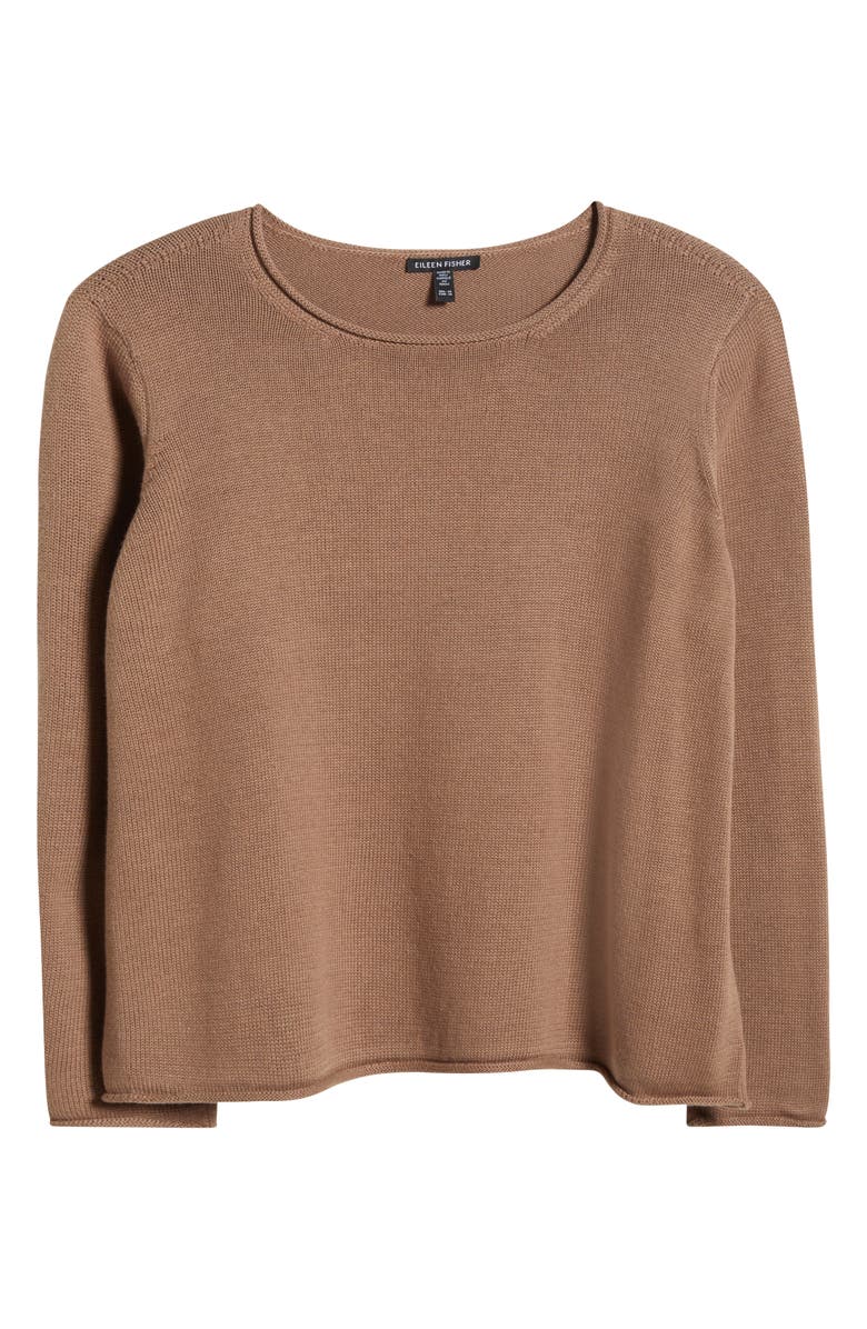 Eileen Fisher Jewel Neck Organic Cotton Blend Sweater, Alternate, color,