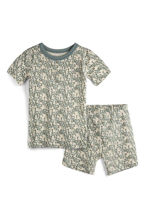 100% Organic Cotton Print Shortie Snug Fit Kids Pajamas